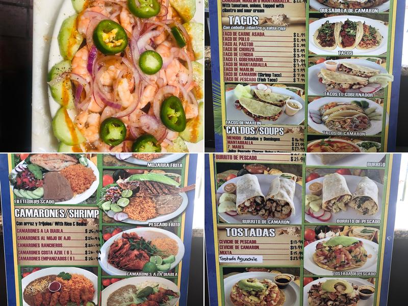 Mariscos Camacho Menu