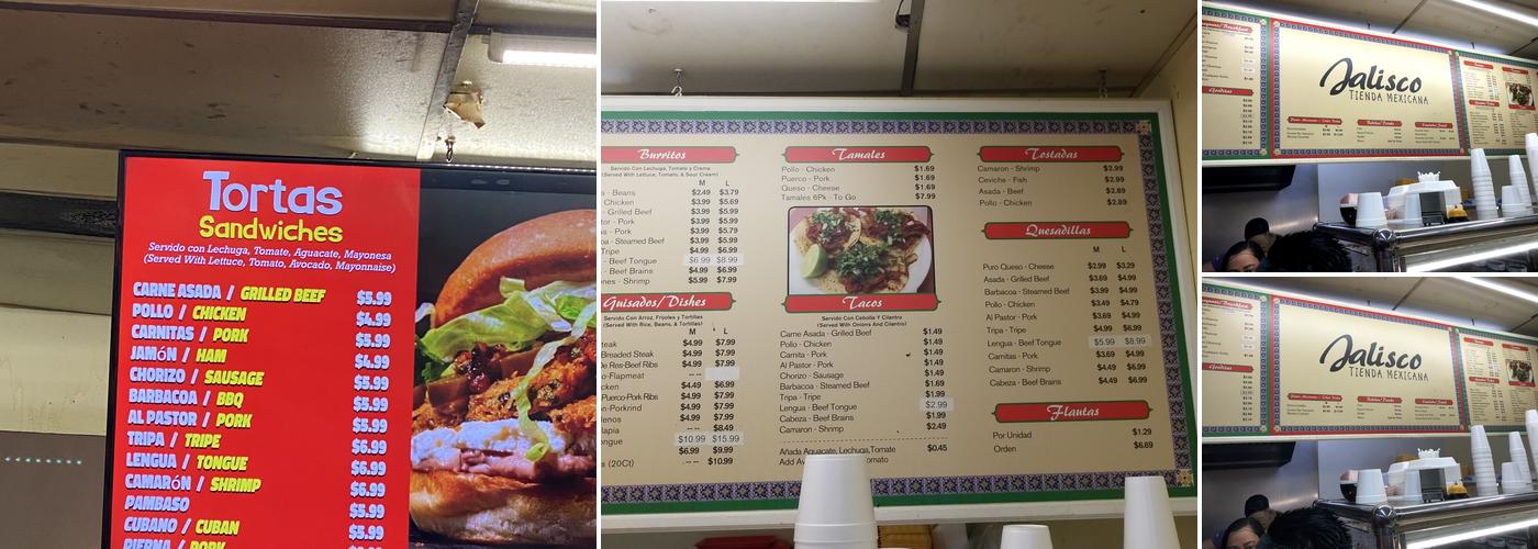 Jalisco Menu