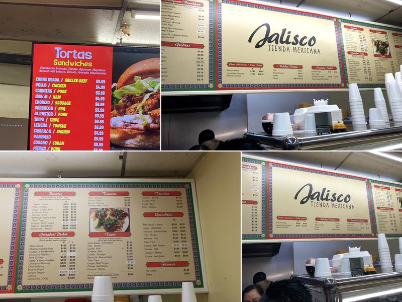 Jalisco Menu