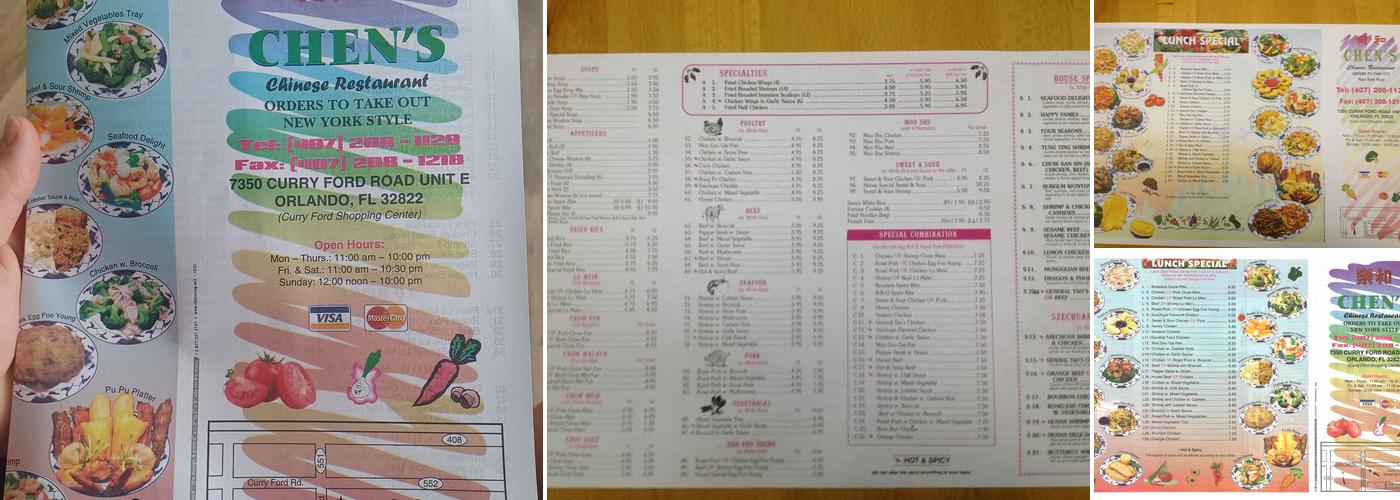 Chen's Restaurant Menu