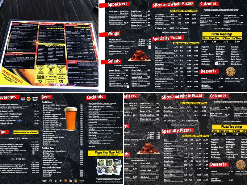 Slice Parlor Menu