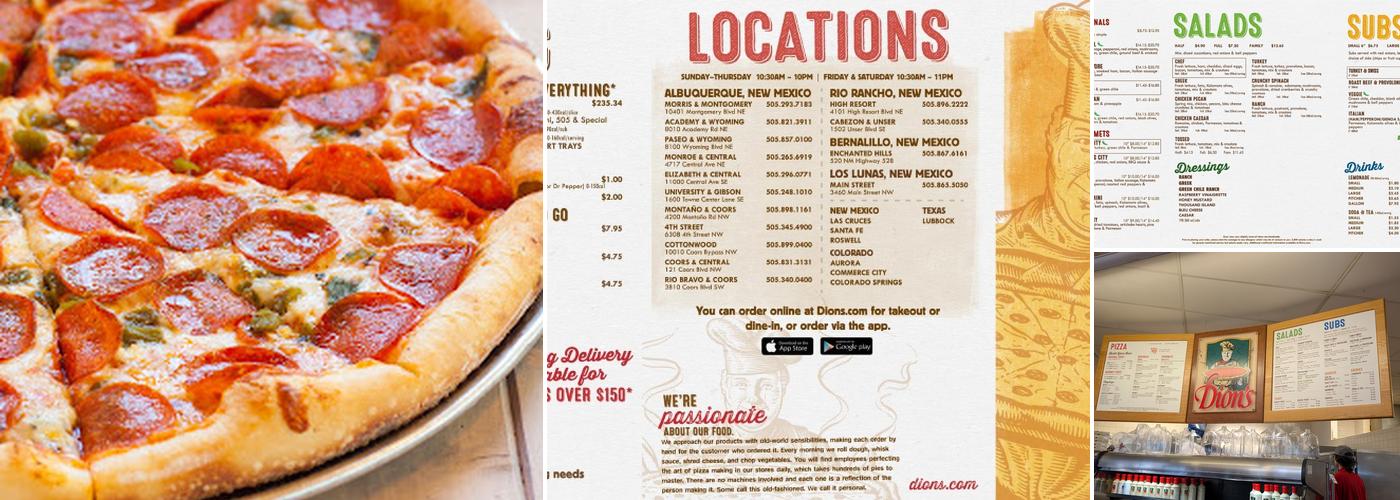 Dion's Menu