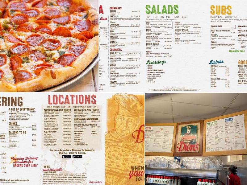 Dion's Menu