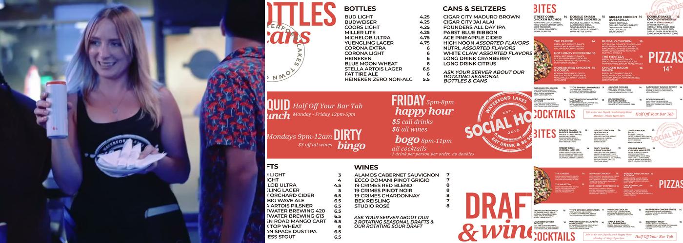 The Social House Menu