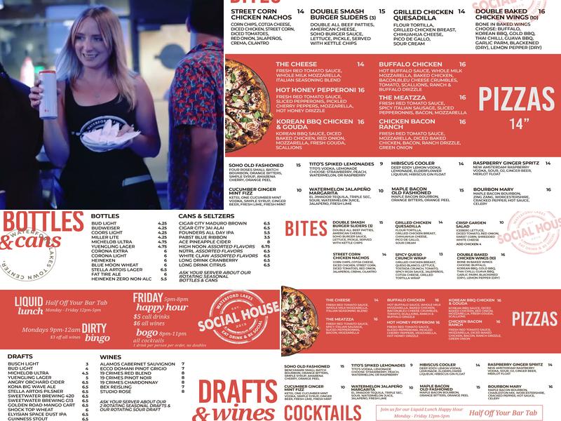 The Social House Menu