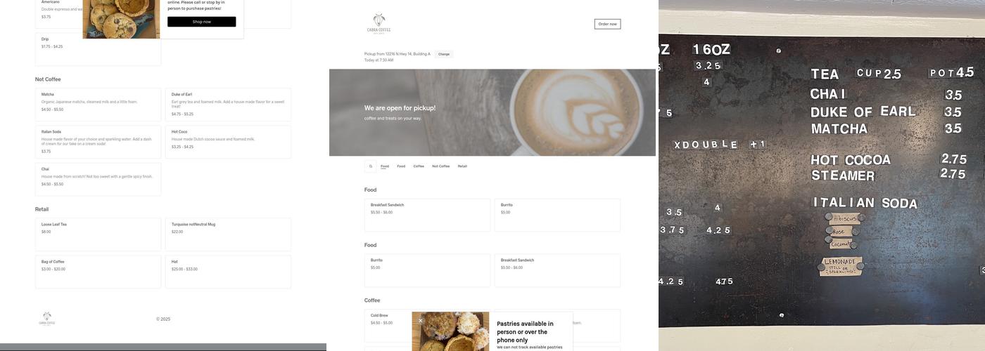 Cabra Coffee Menu