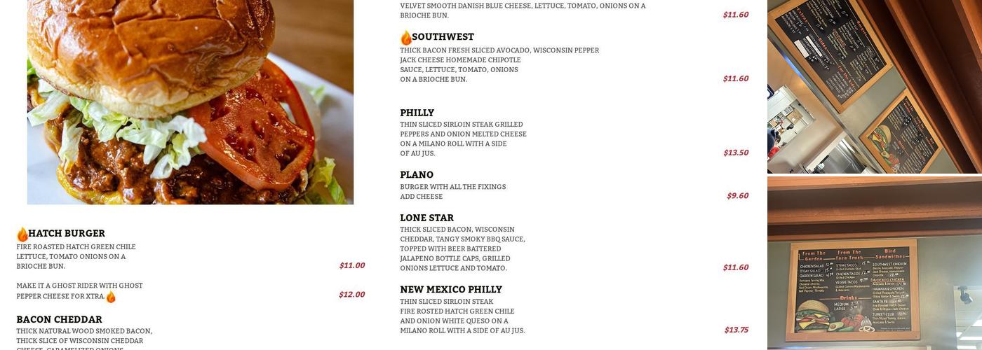 Hall Of Flame Burgers Menu