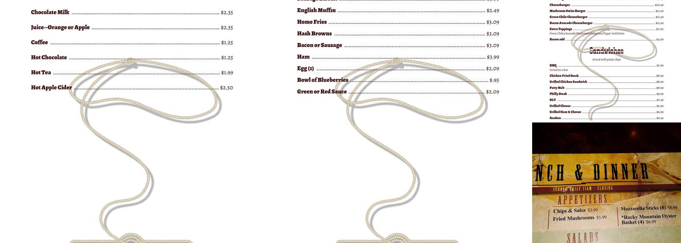 Mayhill Cafe & Hotel Menu