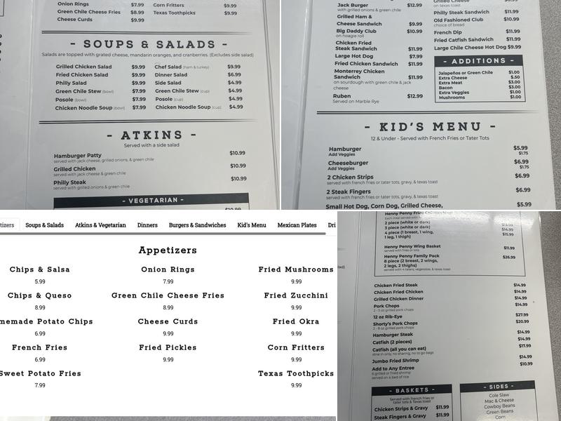 Big Daddy's Diner Menu