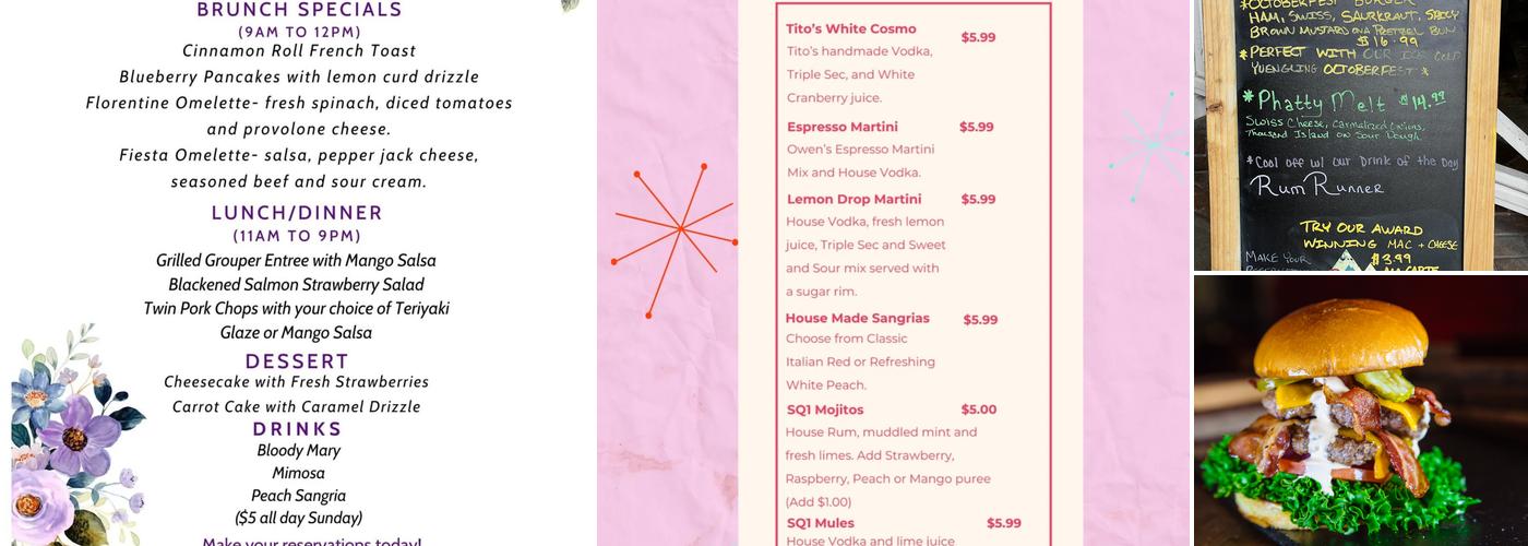 Square 1 Burgers & Bar Menu