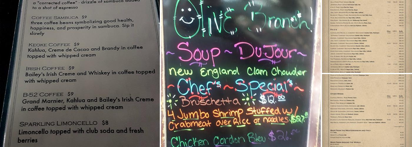 Olive Branch Mediteranean - Italian Menu