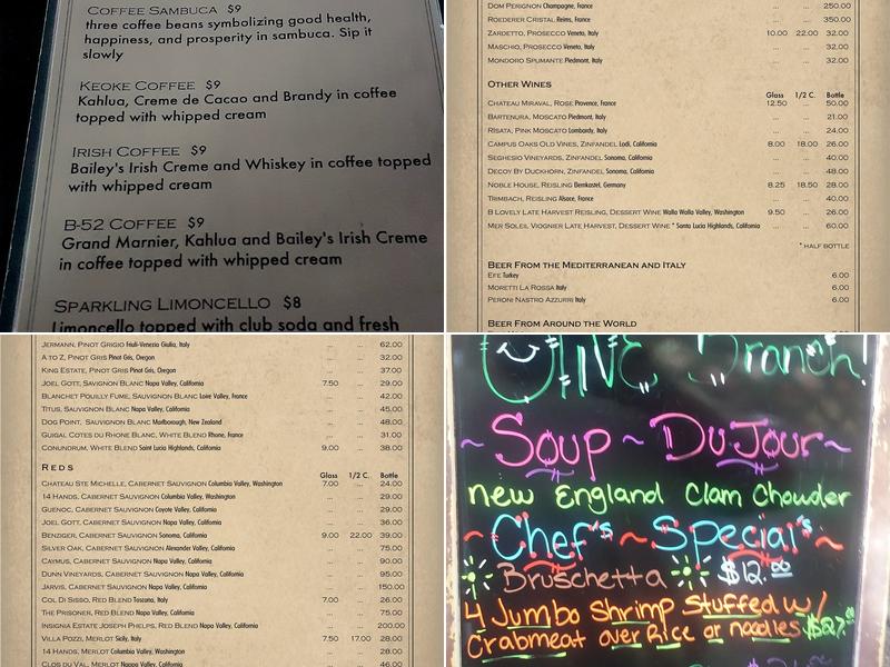 Olive Branch Mediteranean - Italian Menu