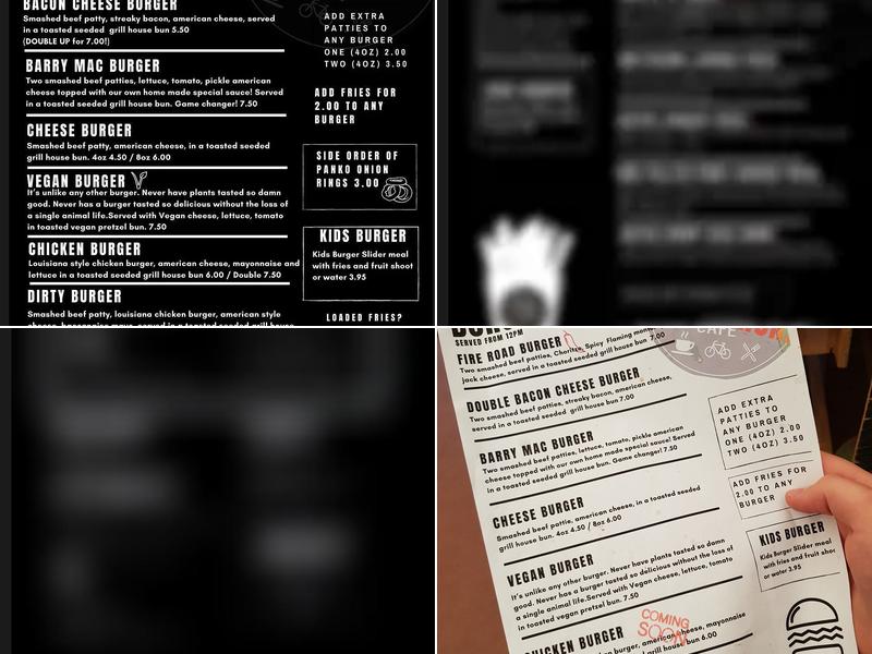 Barry Sidings Cafe Menu