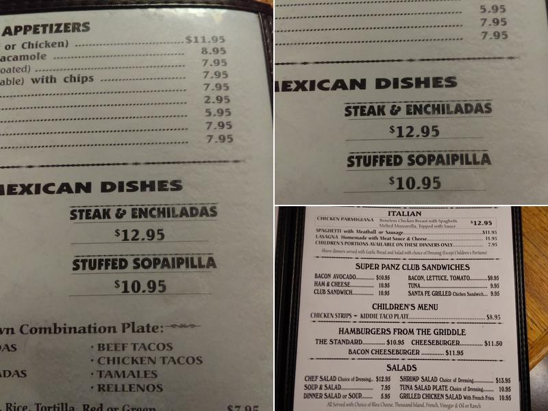 Panz Alegra Restaurant Menu