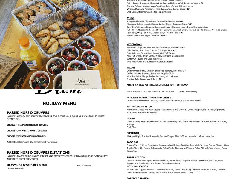 D'Lish Catering Co Menu