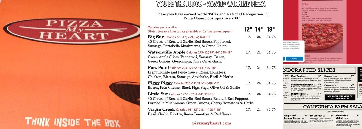 Pizza My Heart Menu