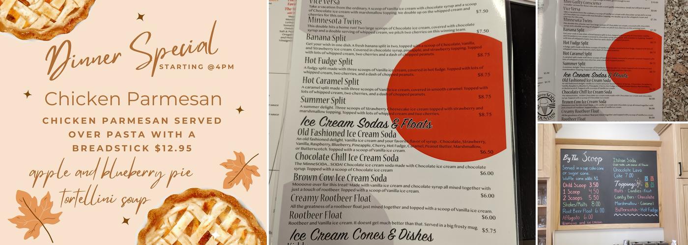 Minnesoda Fountain Menu