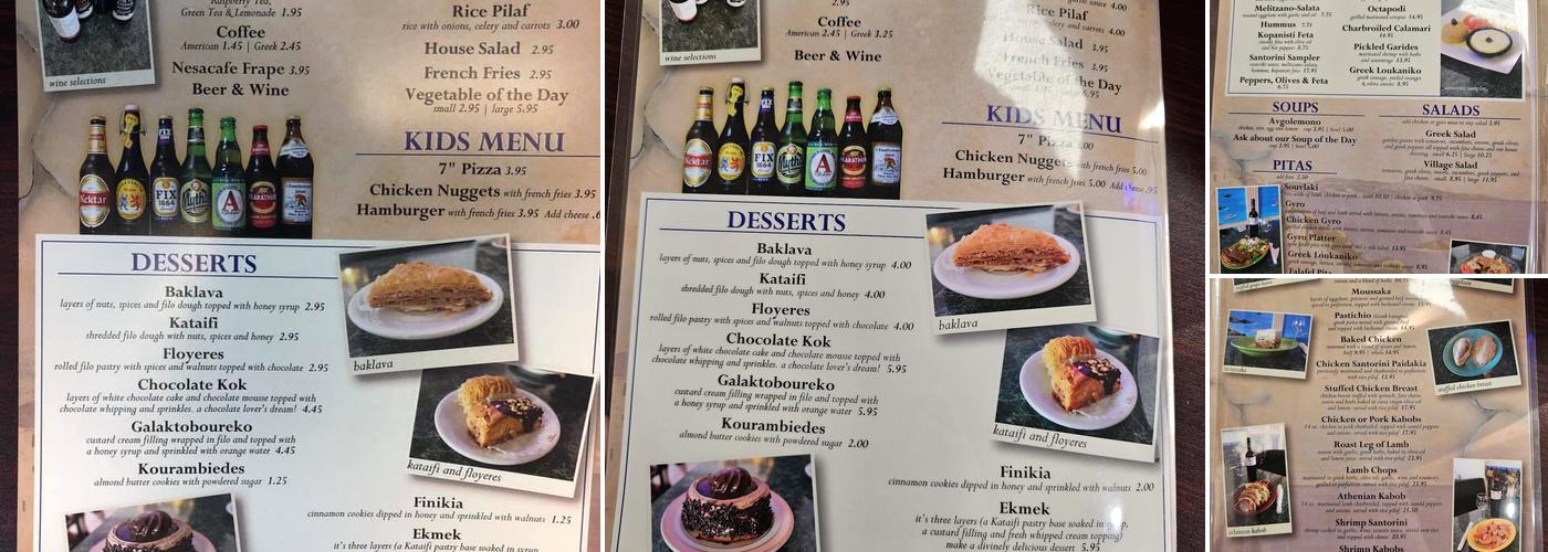 Santorini Restaurant Menu