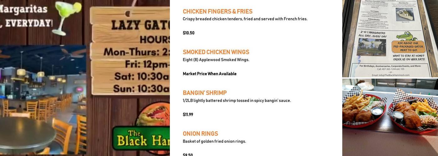 Black Hammock Restaurant Menu