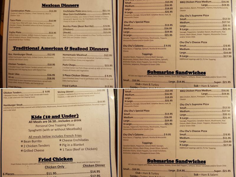 Chu Chu's Restaurant Menu