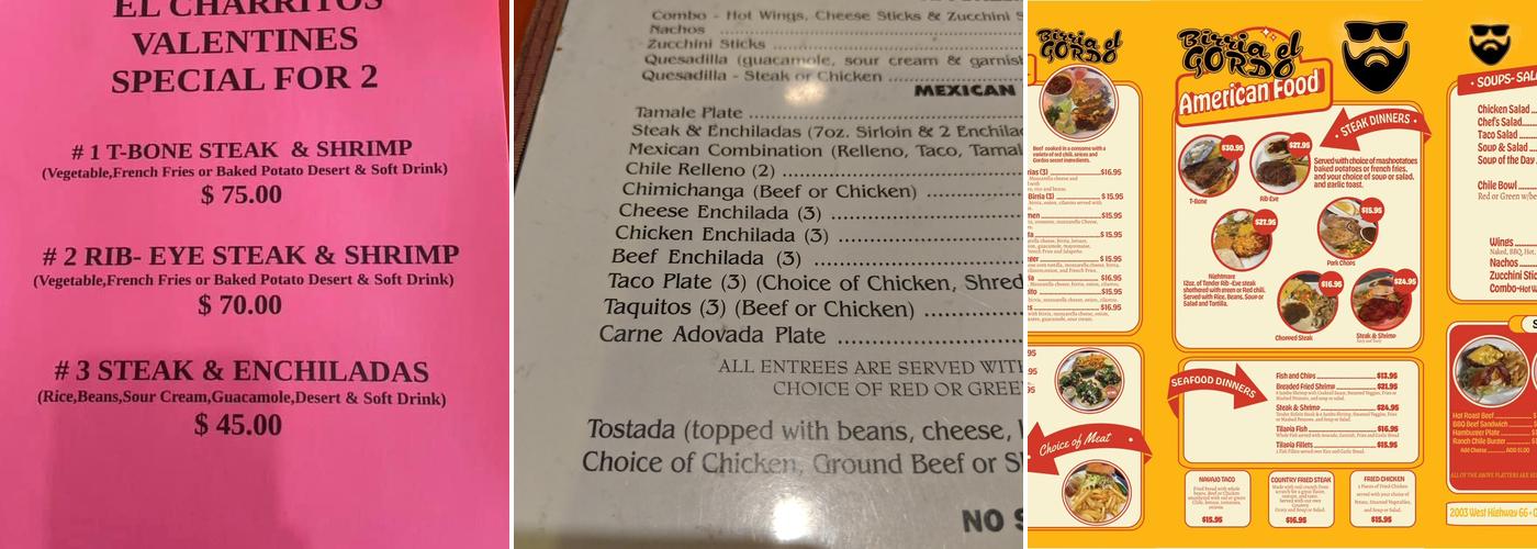 El Charrito Menu