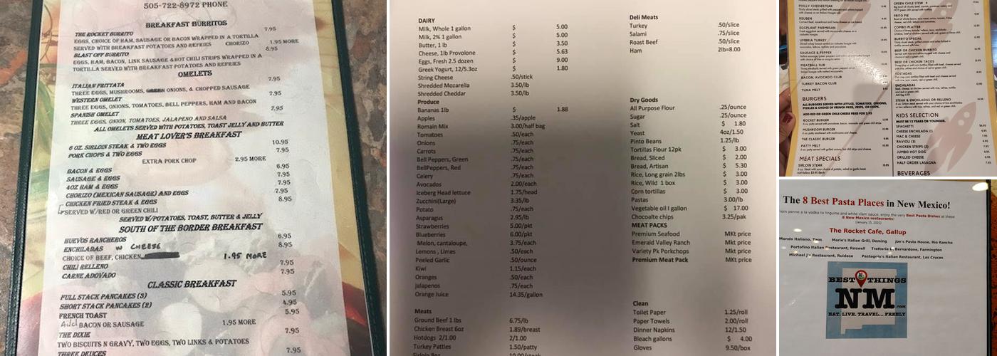 Rocket Cafe Menu