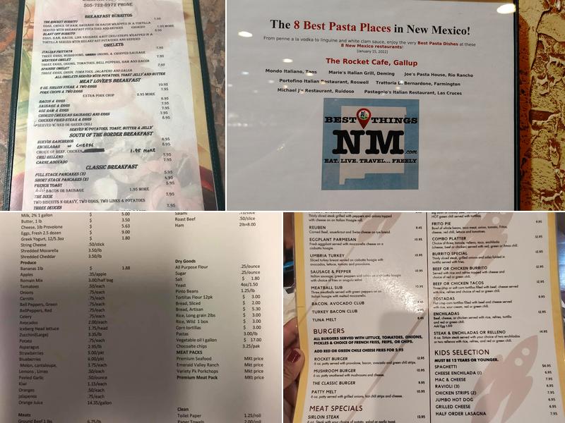 Rocket Cafe Menu