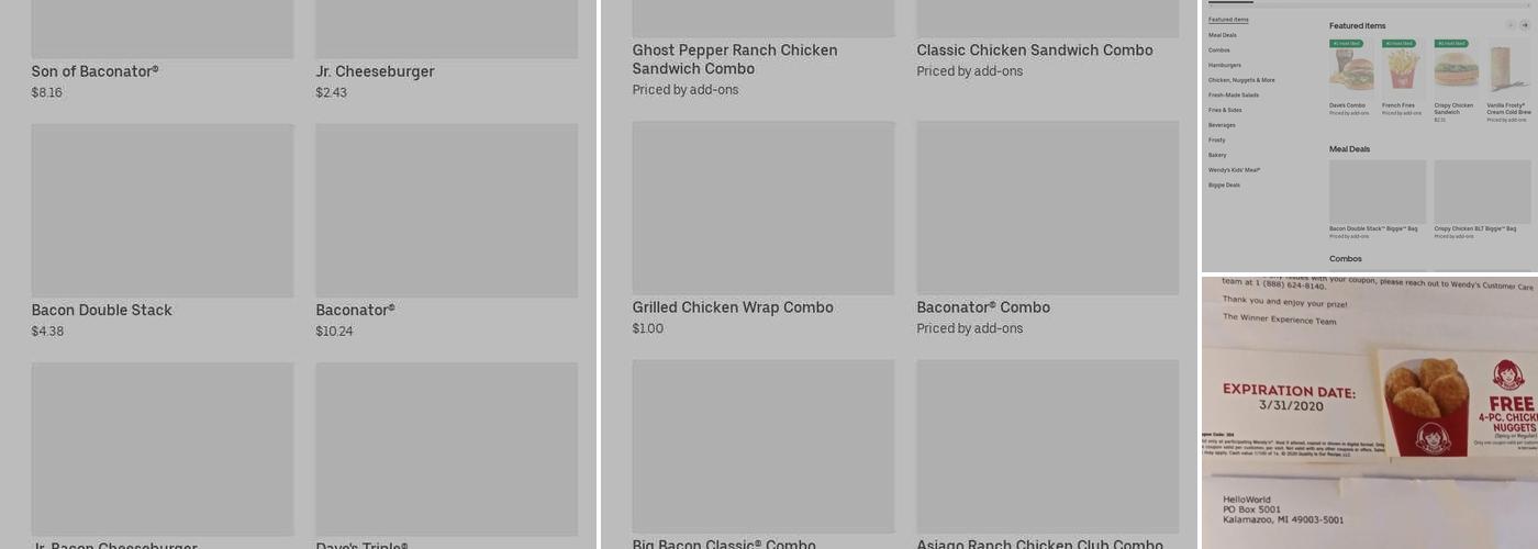 Wendy's Menu