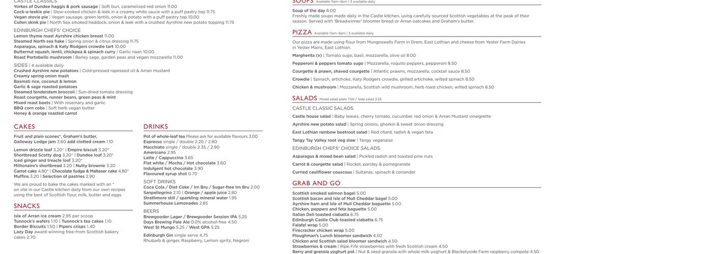 Red Coat Cafe Menu