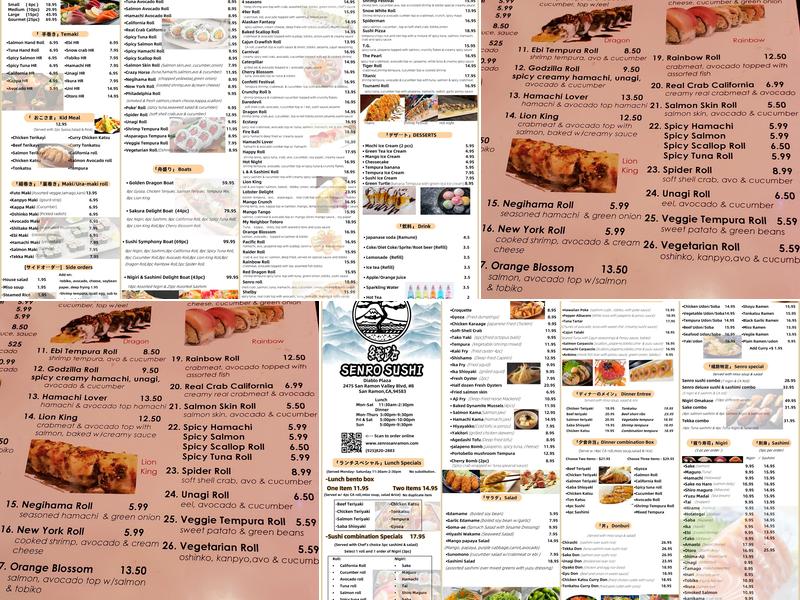 Senro Sushi Menu