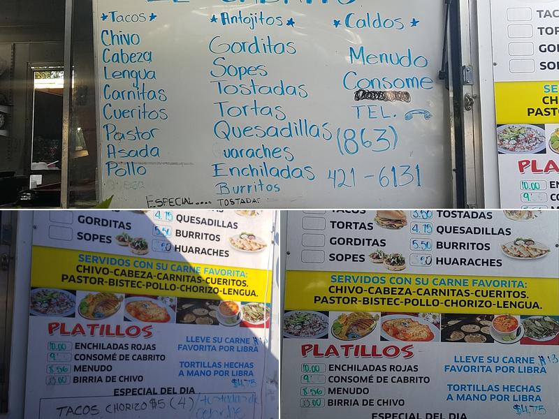El Cabrito Taqueria Menu