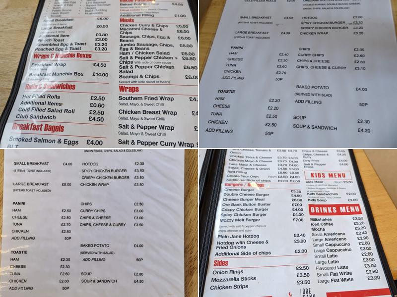 Ore-Bank Cafe Menu
