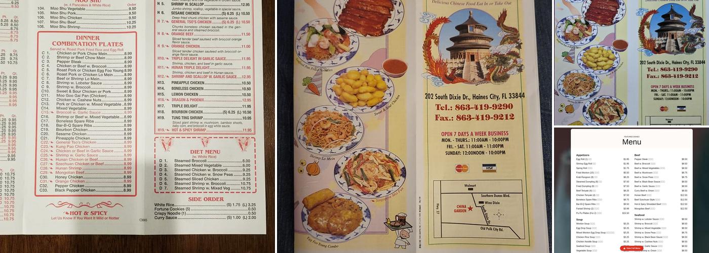 China Garden Restaurant Menu