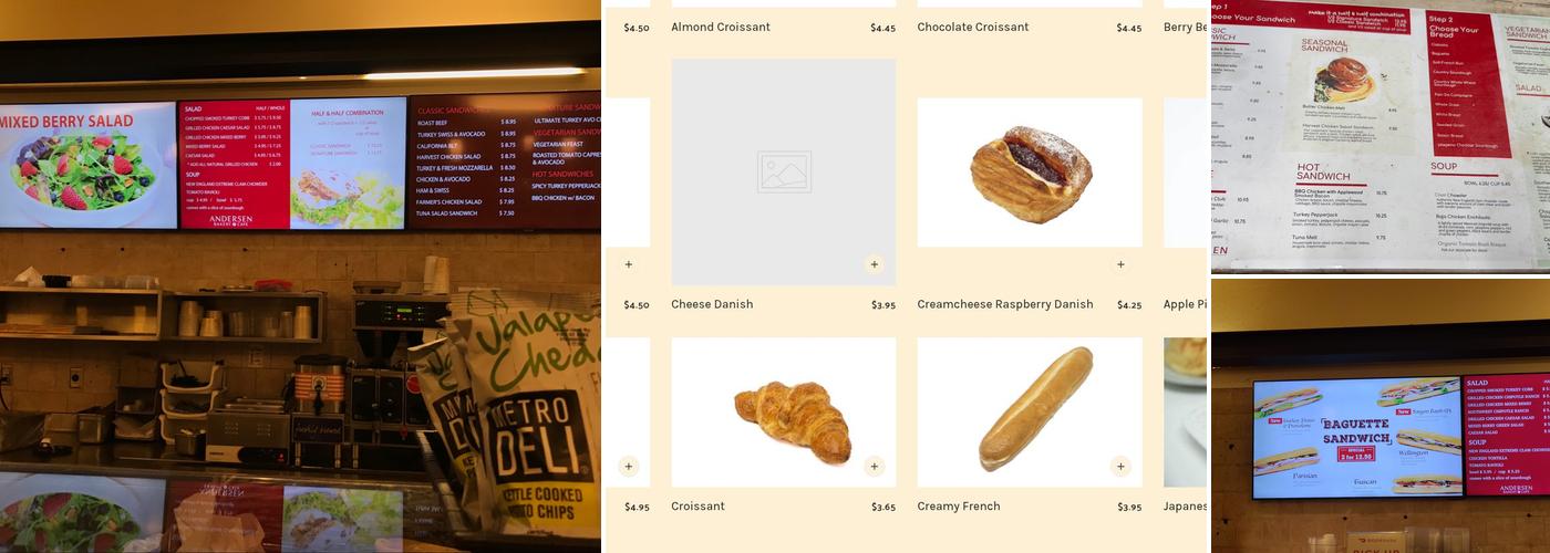 Andersen Bakery Menu