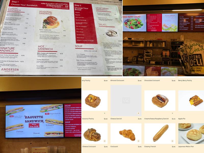 Andersen Bakery Menu