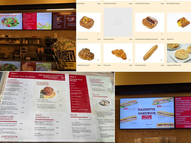 Andersen Bakery Menu