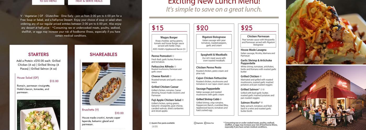 Strizzi's Restaurant - Pleasanton Menu