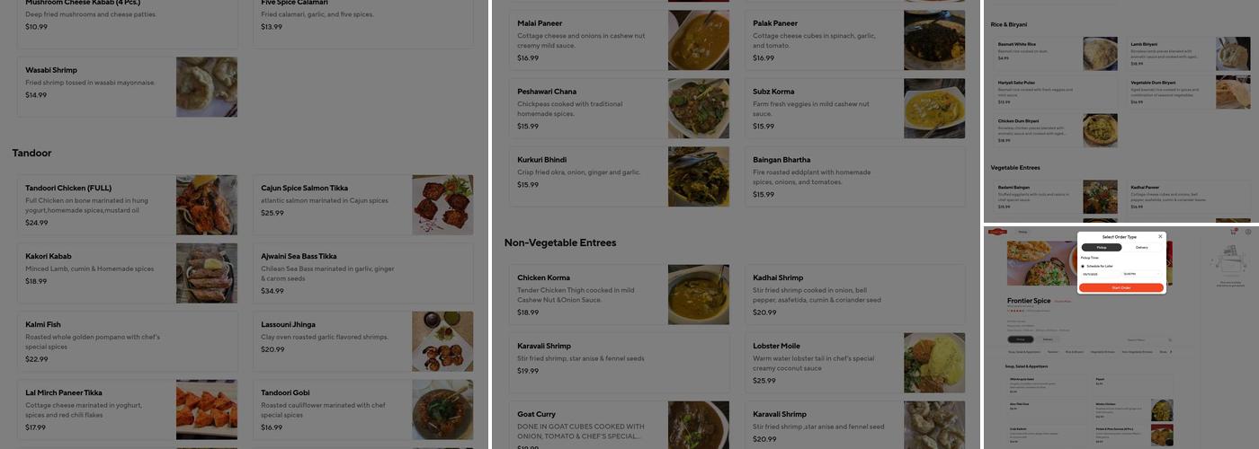 Frontier Spice Menu