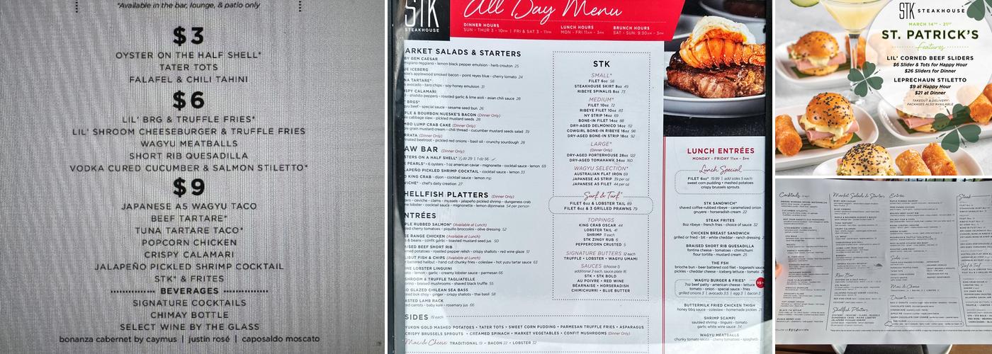 STK Steakhouse Menu