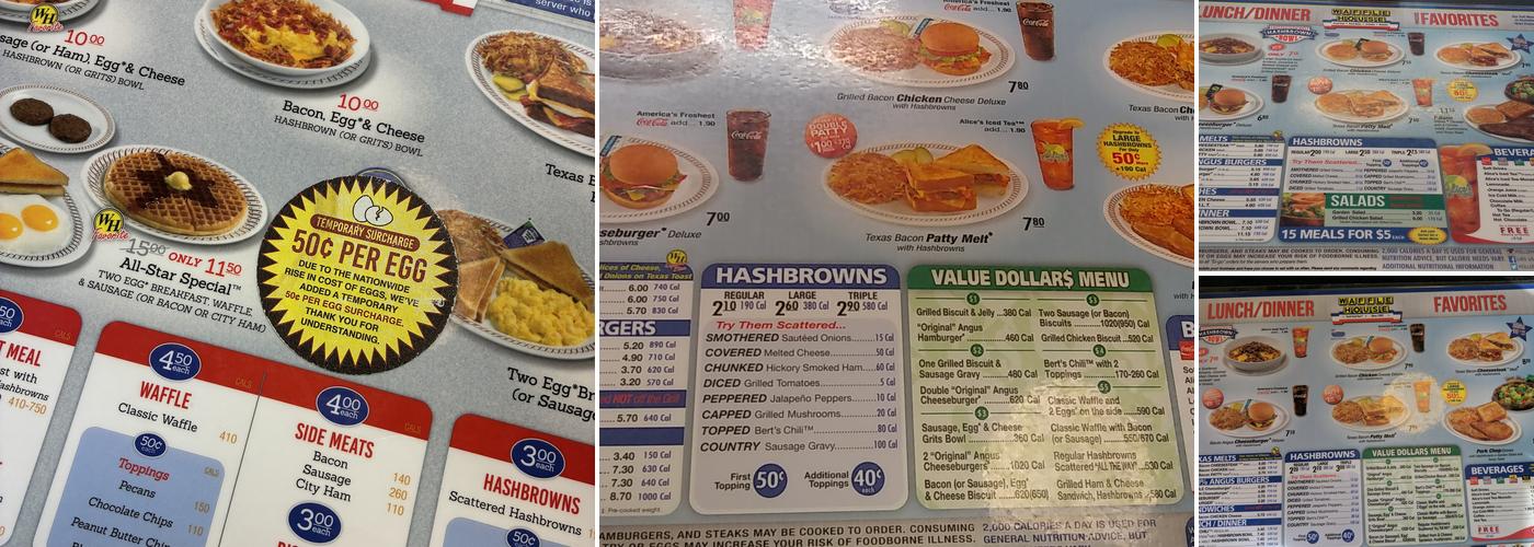 Waffle House Menu