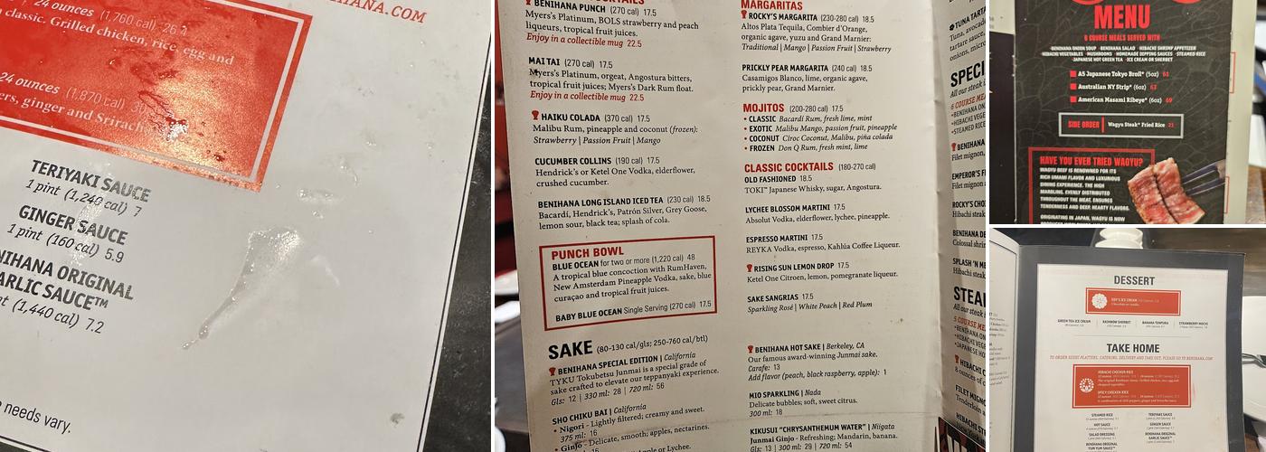 Benihana Menu
