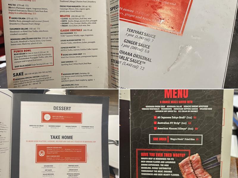 Benihana Menu