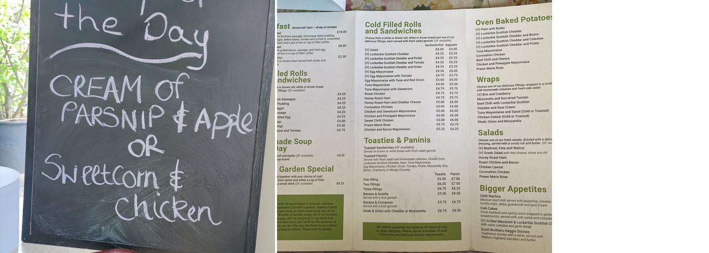 Botanics Menu