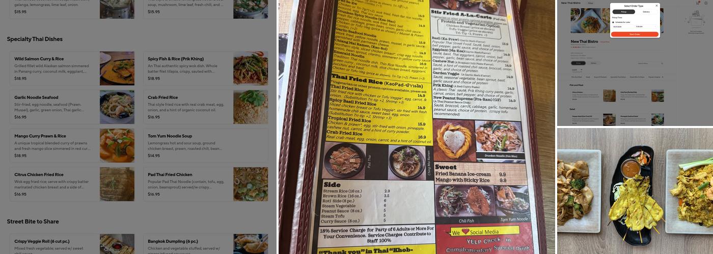 New Thai Bistro Menu