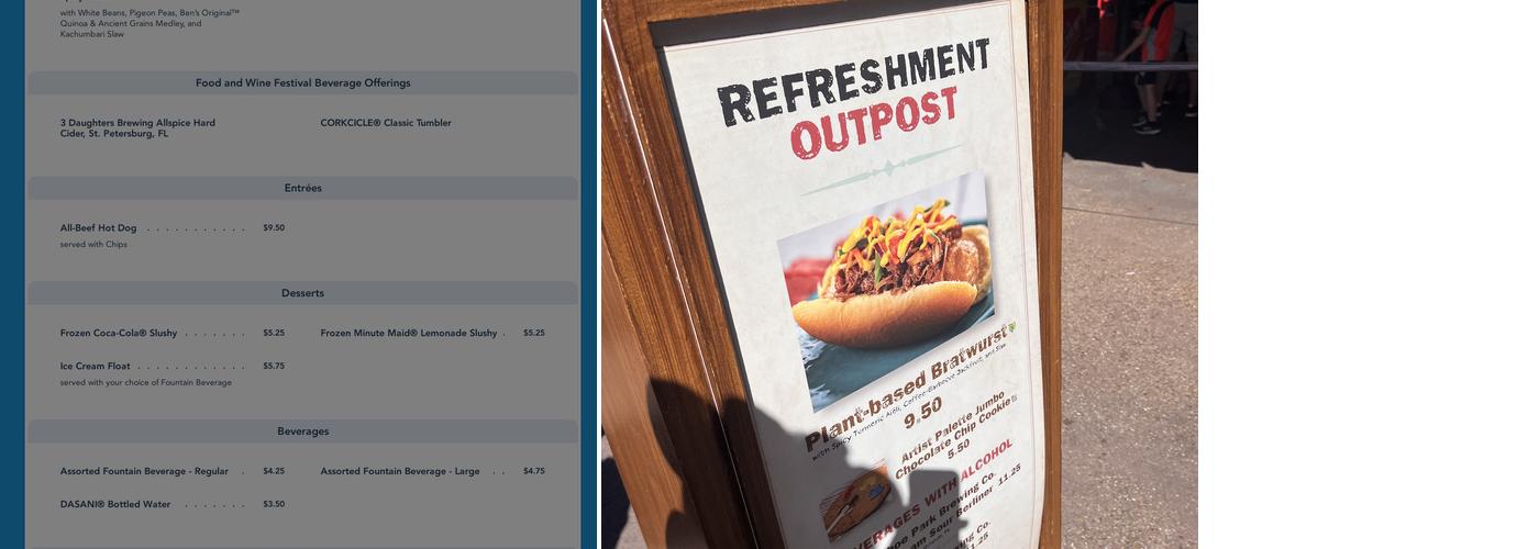 Refreshment Outpost Menu