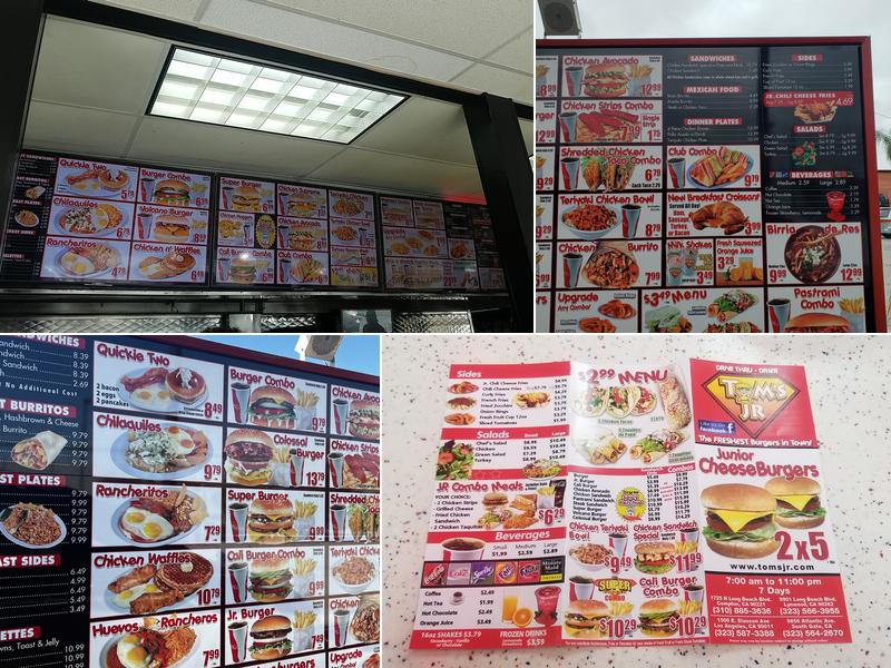 Tom's Jr. Menu