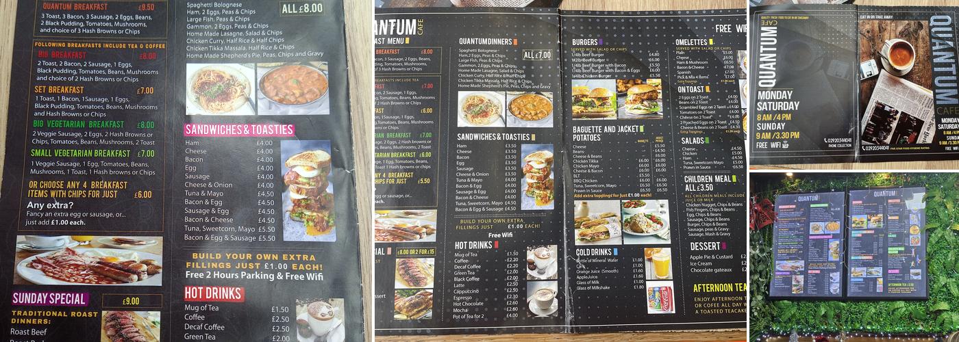 Quantum Cafe Menu