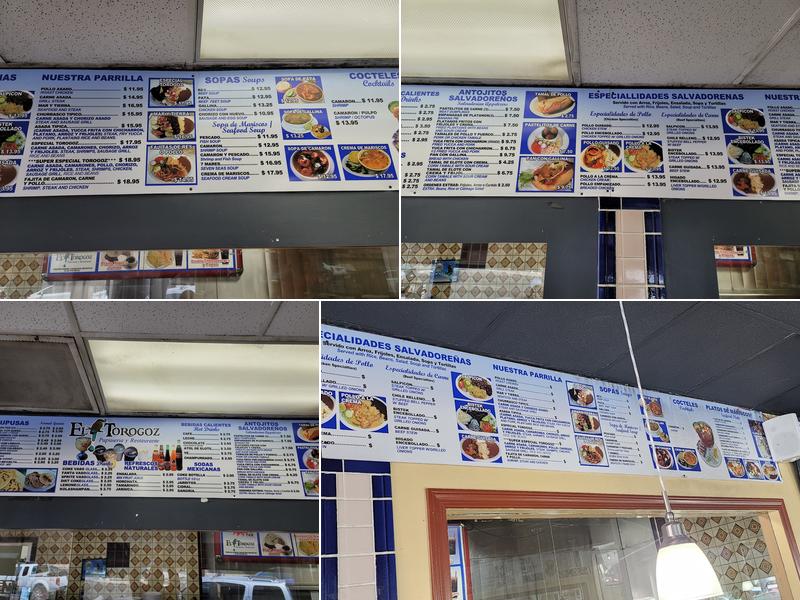 El Torogoz Pupuseria Menu