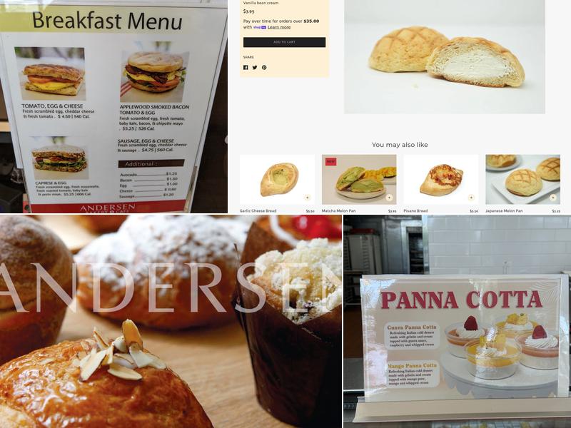 Andersen Bakery Menu