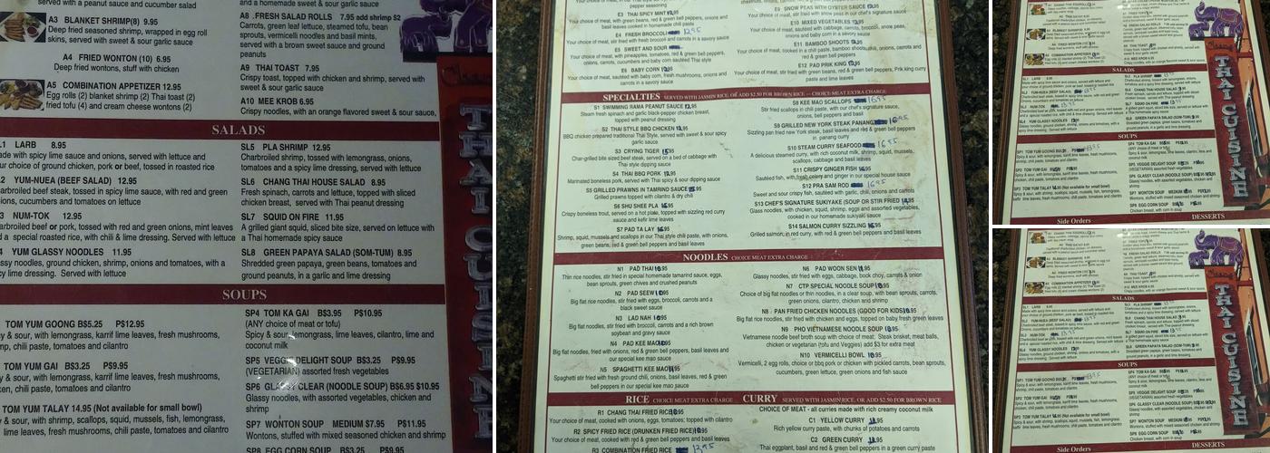 Chang Thai & Pho Menu